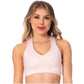 Criss-Cross Pink Sports Bra for Women – Lightweight Microfiber, Supportive & Stylish