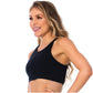 Racerback Black Sports Bra for Women – Supportive, Comfortable & Breathable