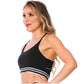 Women's T-Back Black Gym Bra – Supportive & Breathable Activewear