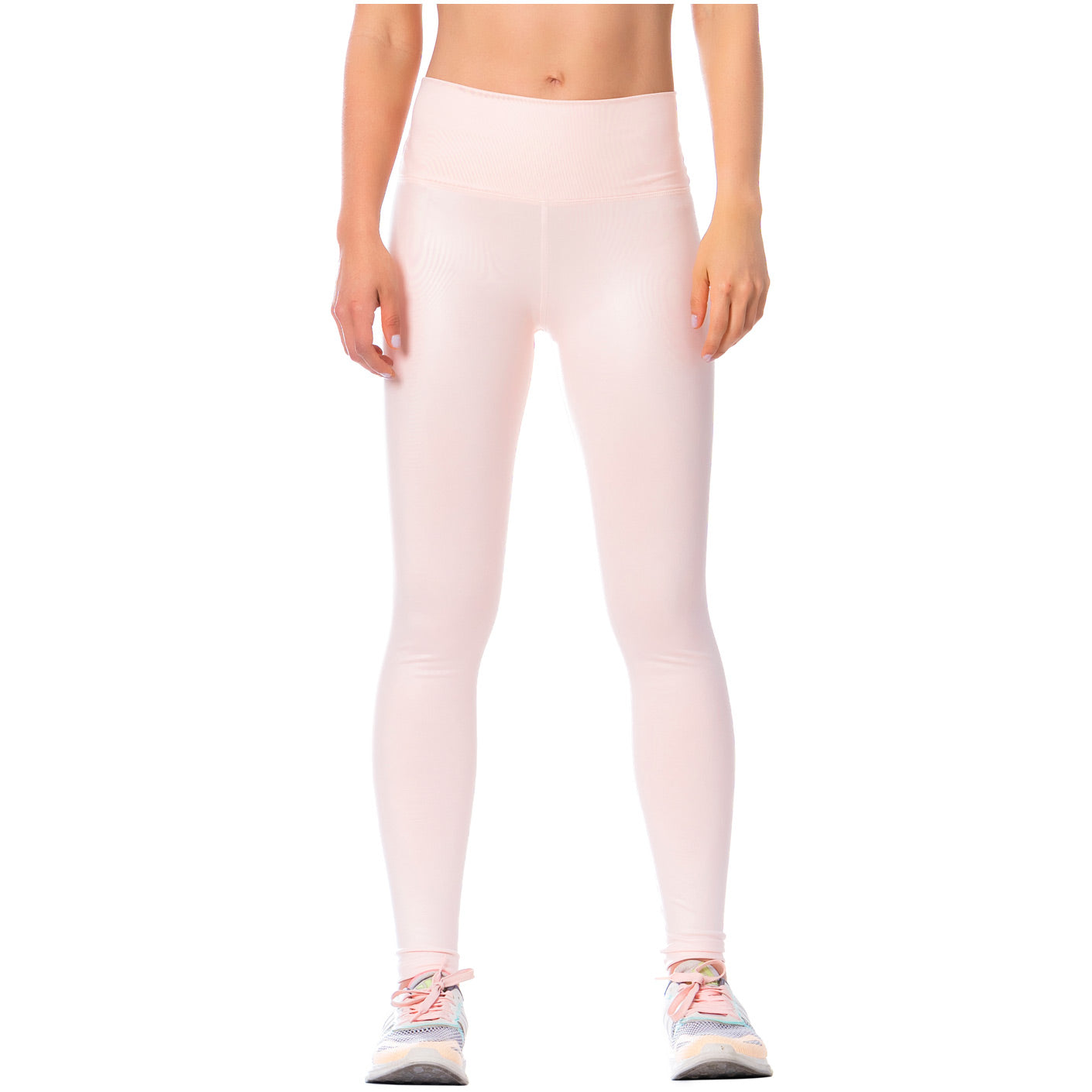High-Rise Shimmer Pink Sports Leggings for Women – Stretchy, Sculpting & Stylish