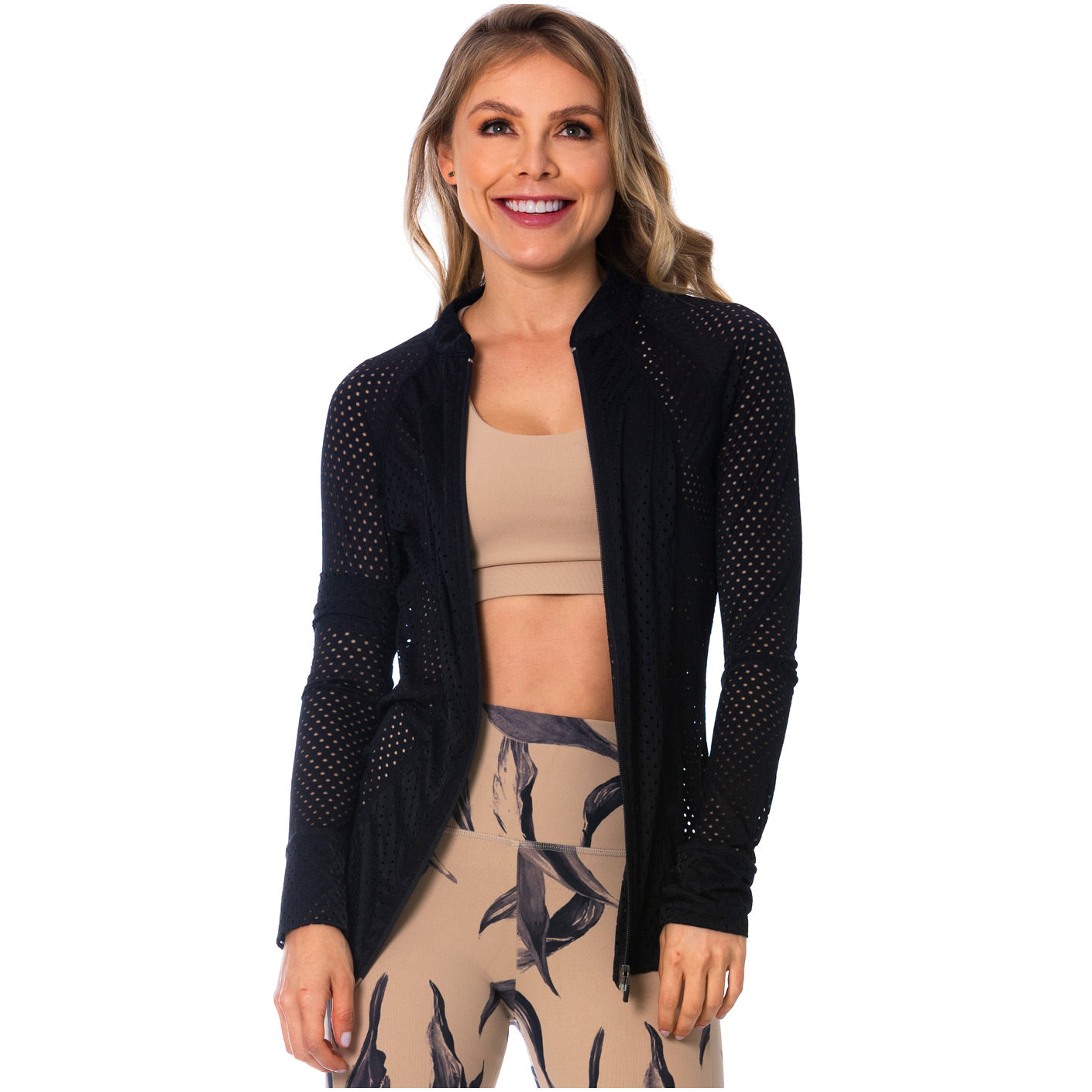 Through Black Sports Jacket for Women – Lightweight, Breathable & Stylish