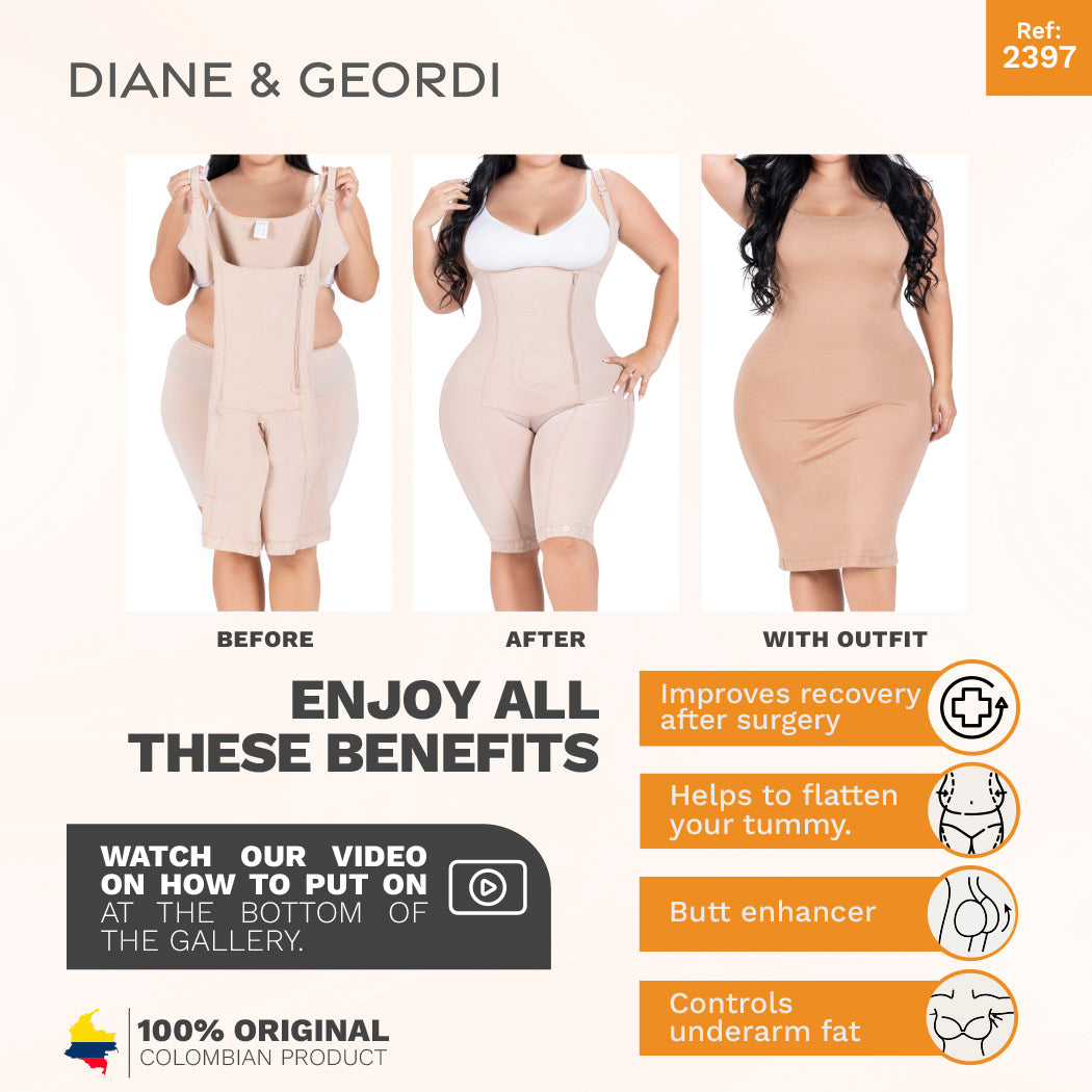 Women's Butt Lifter Tummy Control Bodysuit – Knee-Length Full Body Shaper for a Sculpted Silhouette