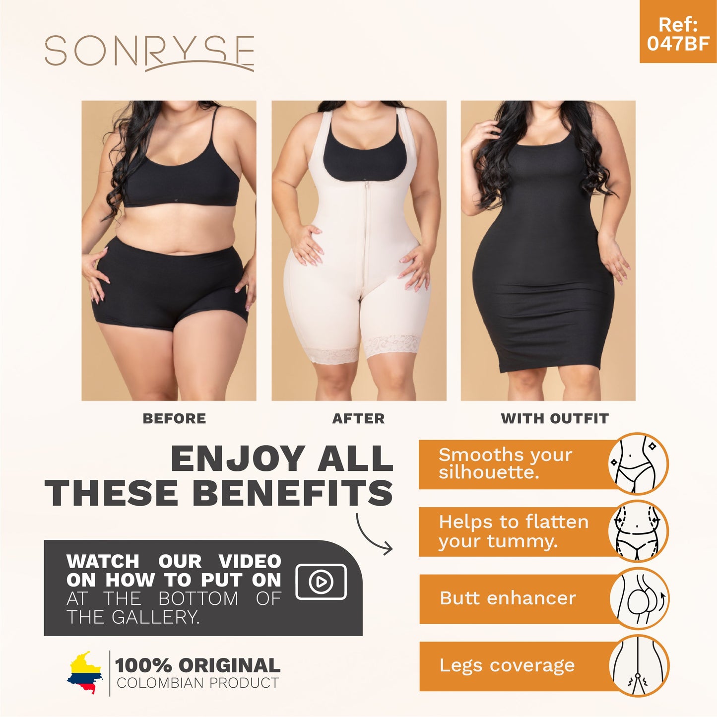 Postpartum Post-Surgery Compression Garment | Tummy Control Butt Lifter Body Shaper | Daily Use Open Bust Shapewear | Powernet